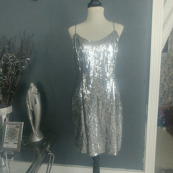 Silver Sequins dress size 14 - Picture 4 of 4